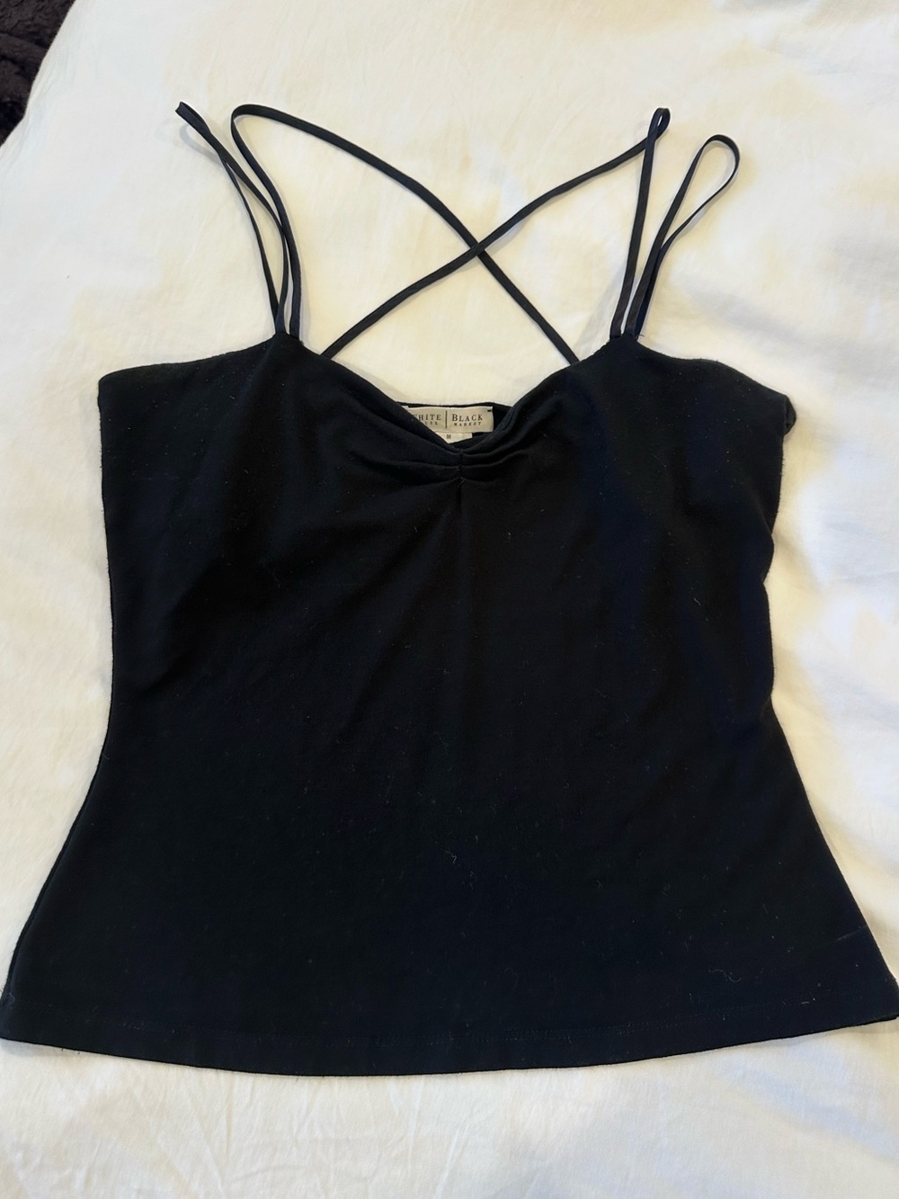 White House Black Market Black Double-Strap Cami Top
